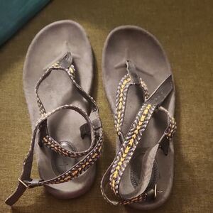 Gray Sandal with Braided Strap